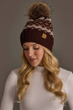 Panache - Brown, Mocha & Lt. Taupe Patterned Pom Hat