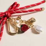 Strawberry Heart Charm Keychain & Bag Charm