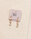 Romantic Gold Freshwater Keshi Pearl Pink Dangle Earrings