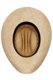 Men's Cattleman Natural Straw Western Tejana Cowboy Hat: 59 cm