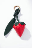 Bag charm and Strawberry keychain: Red / Synthetic