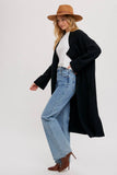 EFFORTLESS KNITTED TRENCH COAT - Black