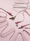 Two Faced 6' Woven Cable: Pink