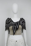 Paisley Knit Triangle Scarf Winter Head Wrap: Black
