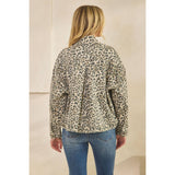 Leopard Printed Denim Jacket: Leopard B