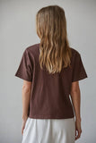 Knit Cotton Crew Neck Short Sleeve T-shirt Top: Brownies