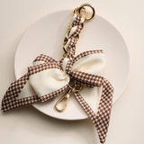 Scarf Bow Keychain with Gold Chain Link