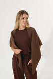 Soft Knit Triangle Shawl Scarf: Mocha
