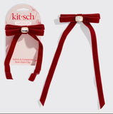 Kitsch - Velvet & Gemstone Bow Hair Clip