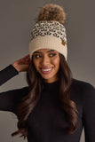 Panache - Cream Small Floral Pattern Knit Pom Hat