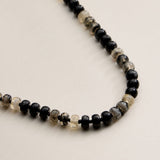 Colorful Beaded Bag Charm with Gold Clasp Trendy Accessory: Black