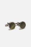 Black Pearl Cufflinks: Steel