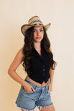 Turquoise Crown Burnt Ombre Western Cowgirl Rancher Hat
