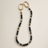 Colorful Beaded Bag Charm with Gold Clasp Trendy Accessory: Black