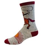 Men's Ride Em Cowboy Socks Horse Cool Saying Guys: Mens (9-11) / Grey