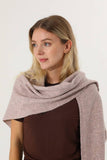 Soft Knit Triangle Shawl Scarf: Mocha