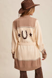 Western Horseshoe Belted Cardigan