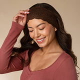 Wide Lace Elastic Headbands 2pc Set - Mocha & Chocolate