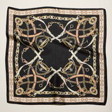 Classic Equestrian Chain Square Scarf – White