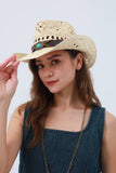 Boho Raffia Cowboy Hat: Eco Western Hat: Mocha