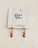 Gold Freshwater Pearl Drop Huggie Earrings