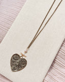 Keshi Pearl Large Heart Pendant Necklace