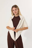 Soft Knit Triangle Shawl Scarf: Oatmeal