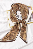 Leto - Leopard Print Skinny Satin Scarf For Women: Camel