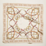 Classic Equestrian Chain Square Scarf – White