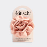 Satin Rosette Medium Flat Cloud Clip - Terracotta