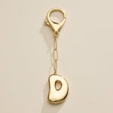 Bubble Letter Initial Keychain – Gold