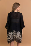 Lightweight Summer Kimono | Floral Embroidery & Tassels 🌻: Black