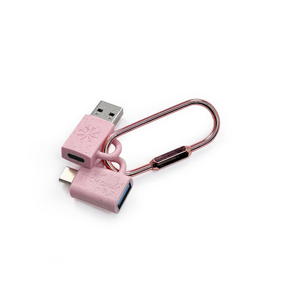 ADAPT DAT SET OF 2 ADAPTERS (USB TO USB-C + USB-C TO USB): Pink