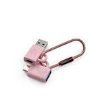 ADAPT DAT SET OF 2 ADAPTERS (USB TO USB-C + USB-C TO USB): Pink