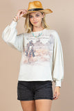 ADALYN WESTERN COWBOY GRAPHIC SWEATSHIRT: OATMEAL