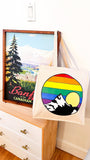 Mountain Sunrise Canvas Tote Bag: Black