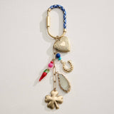 Lucky Charm Keychain with Heart, Clover and Horseshoe