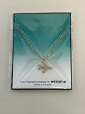 Airplane Paperchain Necklace Gold