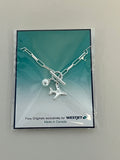 Airplane Necklace Silver w/Pearl