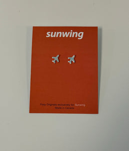 Sunwing Airplane Earring Silver