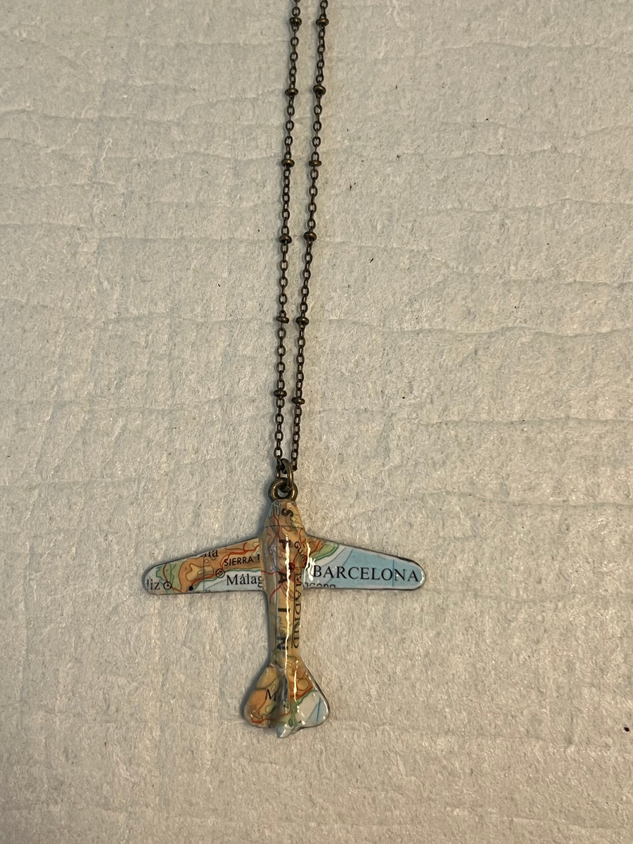 CUSTOM MAP PLANE NECKLACE BARCELONA WestJet Store