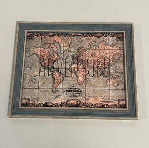 Adventure Map - Blue Rustic Frame