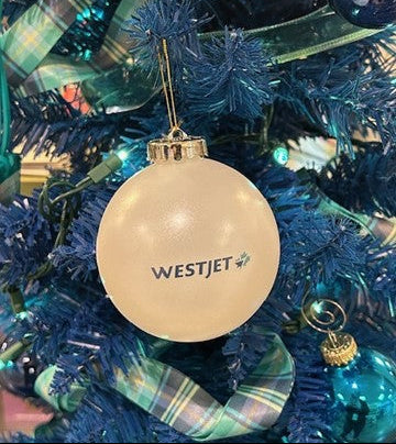 WestJet - Satin Round Ornament - White