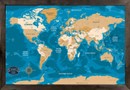 Wanderlust - Globetrotter Push Pin Map - World - Onyx Wood Frame