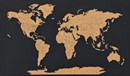 Wanderlust - Cork & Wood 3D World Pin Map - Onyx