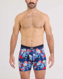 SAXX - Daytripper Comfort Stretch Boxer Brief 6" - Pickle Paddle-Navy Dawn