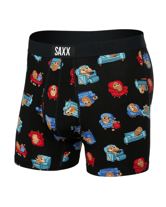 SAXX Ultra Boxer Brief - Couch Potato Black