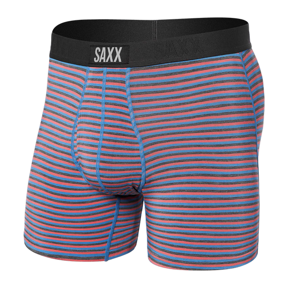 SAXX Ultra Super Soft Boxer Brief / Micro Stripe- Coral Pop