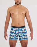 SAXX - Quest Quick-Dry Mesh Performance Boxer Brief 6" - Big Mouth Bass-Blue