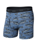 SAXX - Quest Quick-Dry Mesh Performance Boxer Brief 6" - Holy Mackrel-Washed Indigo